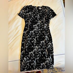 Calvin Klein Short Sleeved Seamed Sheath Dress